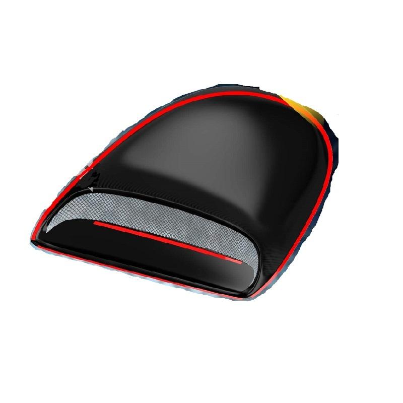Car Air Flow Intake Hood Scoop Vent Bonnet Decorative Covers Racing Style Gloss Black Bonnet Vent Front Engine Cover