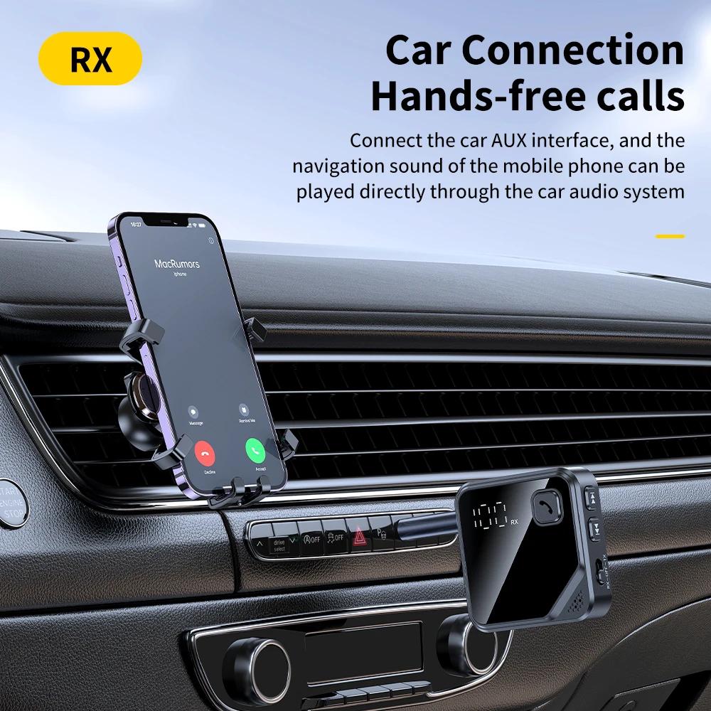 New Bluetooth 5.4 Transmitter Receiver 2 in1 Wireless Adapter With LCD Display for Car Music Headphone Speaker AUX Audio Adapter