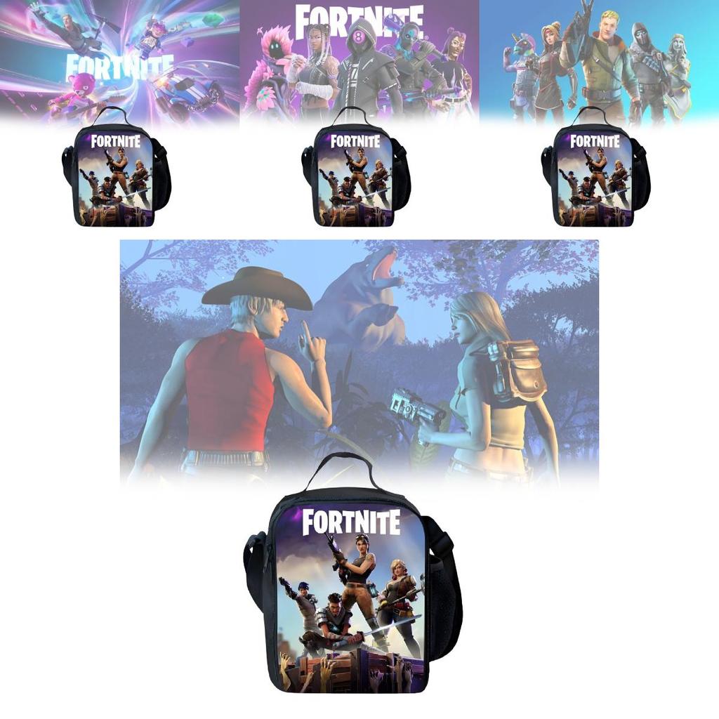Fortnite Kreslená svačinová taška pro děti s prodyšnou oxfordskou tkaninou pro každodenní použití