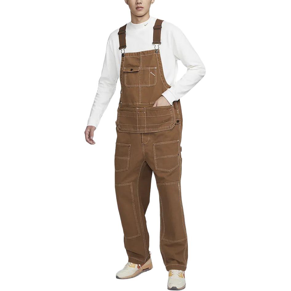 Nike Life Solid Color Cargo Multi-Pocket Casual Overalls Men Overalls Light-British-Brown FN3121-281