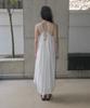 Mosyupamosyu Maxi String Drape Dress [White]