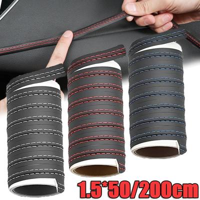 Self-adhesive Moulding Trim Car Interior PU Leather Decoration Line Auto Door Panel Dashboard Braid Strip Stickers