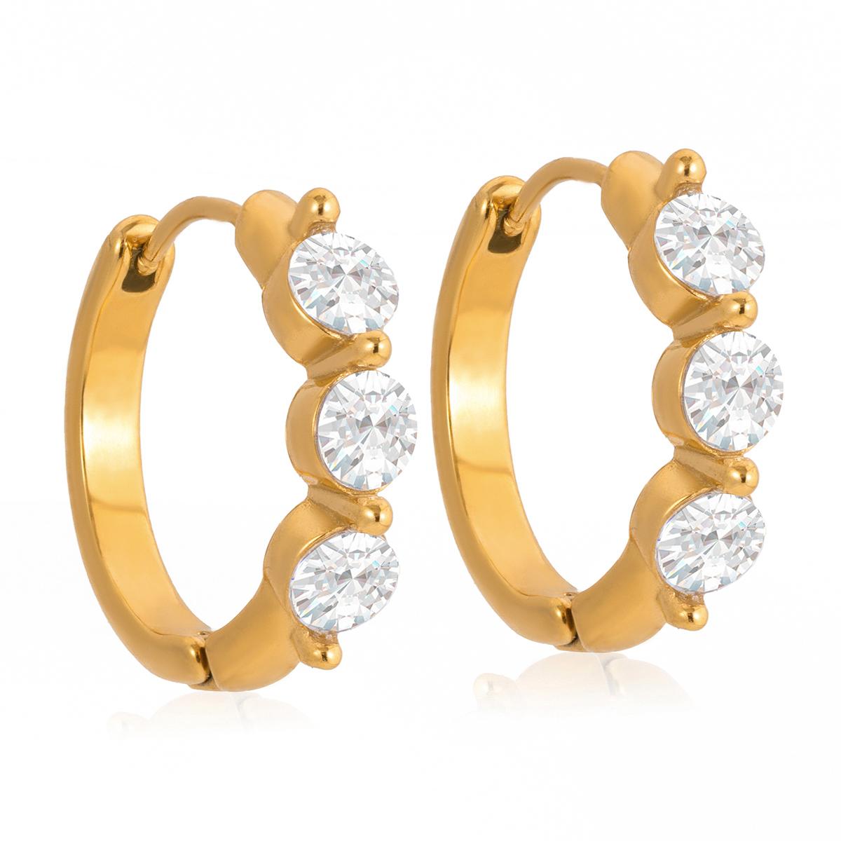 

Yori Fashion Блестящие серьги-кольца из нержавеющей стали с кубическим цирконием Шармы Модные ювелирные изделия Бижутерия Женский Подарочный аксессуар