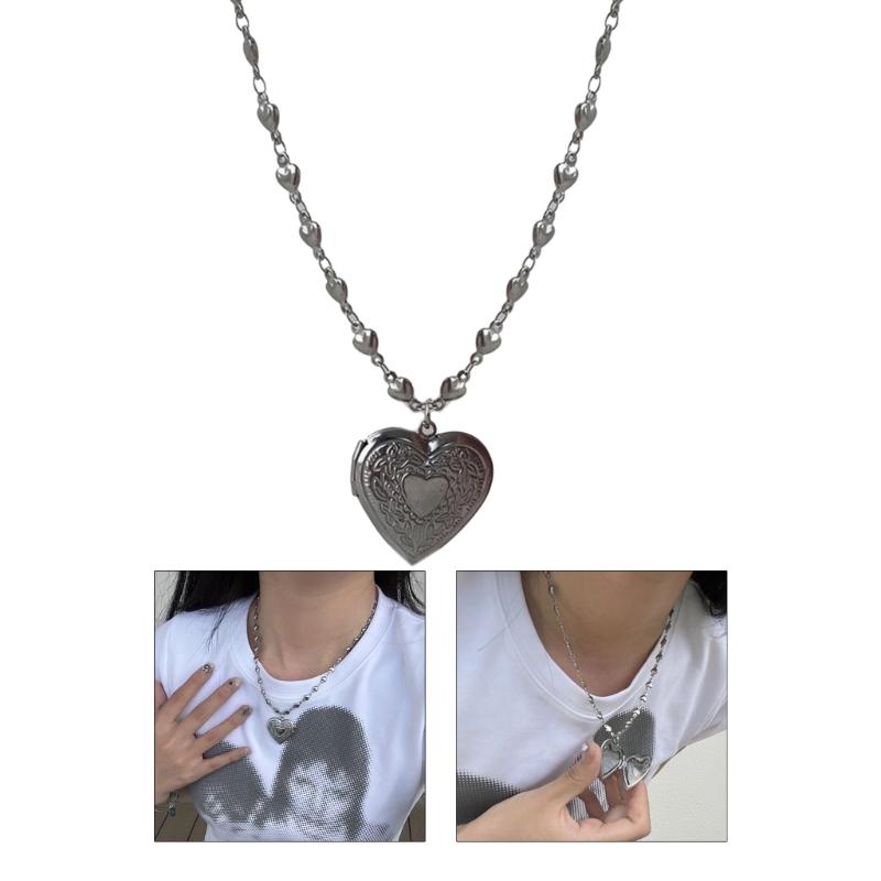 Fashion Alloy Peach Heart Pendant Necklaces for Women Hot Girls Harajuku Korean Necklace Sweet Cool Y2k Jewelry 2023