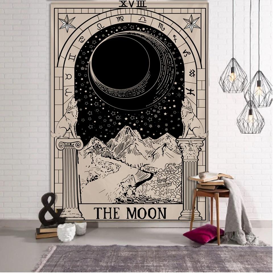 Celestial Sun and Moon Tapestry  Mystical Art for Living Room Decor Boho Style Enhance Your Space with Cosmic Vibes