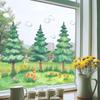 Hand-painted Forest Squirrel Window Stickers for Living Room Glass Decoration and Home Window and Door Beautification