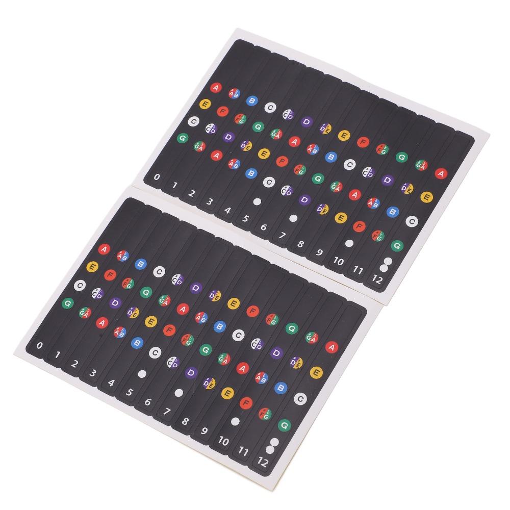 4PCS PVC Material Ukulele Chord Stickers Multi-color Ukulele Note Sticker For Beginner