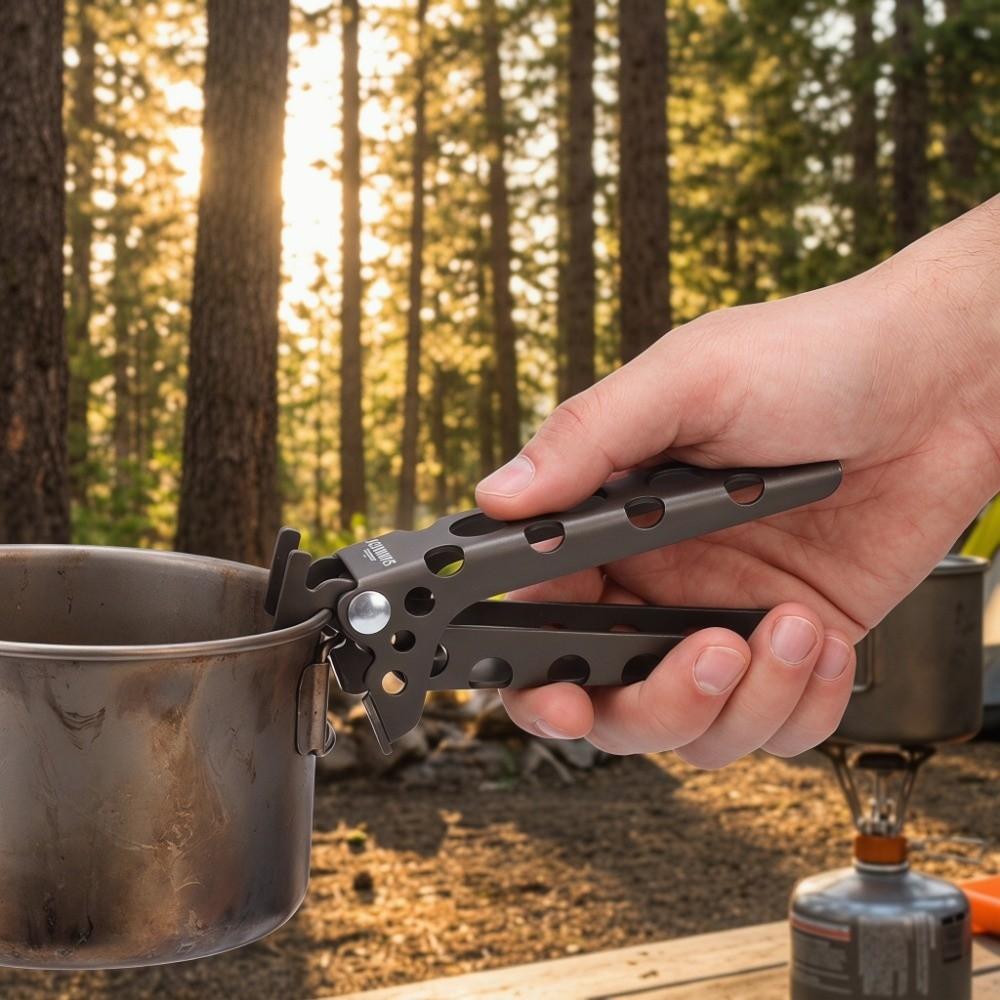 Aluminum Alloy Pot Clamp Portable Pan Grip Handle Durable Pot Gripper  Outdoor Cooking