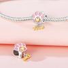 Beads Copper Charms Original Pink Claw Love Pendant Beads Fit Bracelet Jewelry Diy Women Fine Gift Accessory