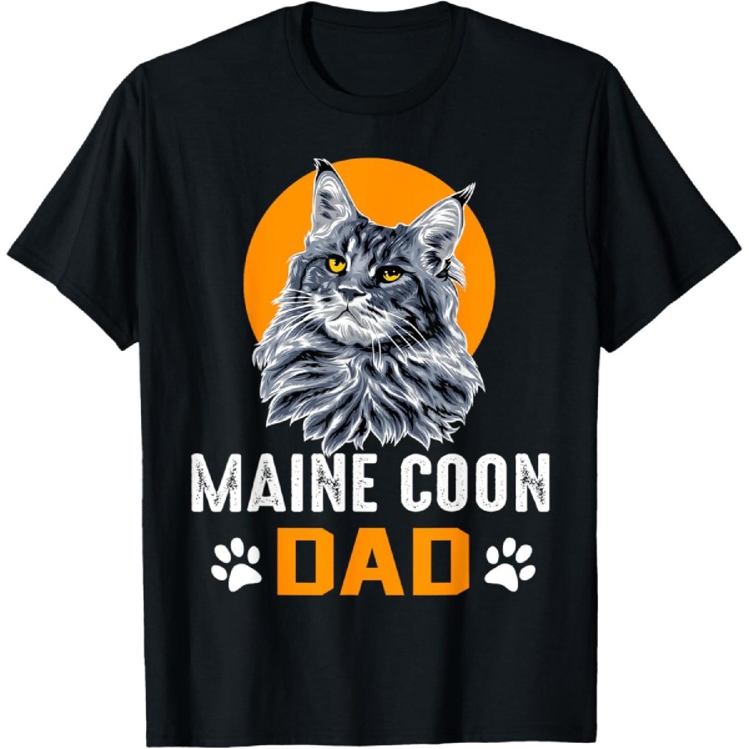 Cat - Main Coon Dad - Maine Coon Cat T-Shirt for Men Girls Kids S