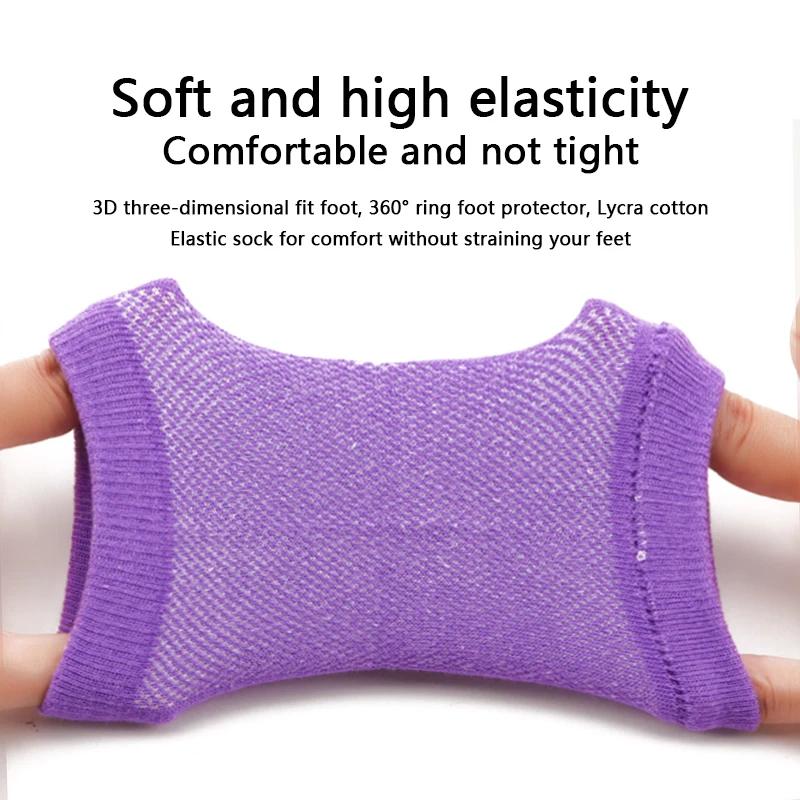 1Pair Silicone Feet Pads for Heel Moisturizing Socks Open Toe Socks Cracked Foot Toeless Heel Repair Dry Hard Cracked Feet