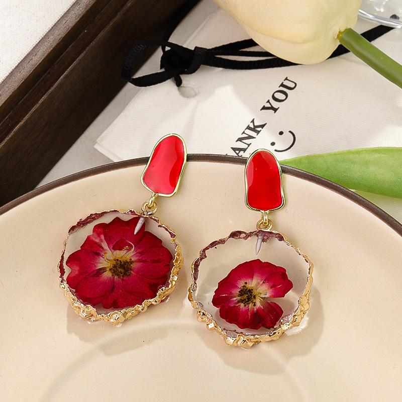 

Dried Flower And Preserved Flower Earrings One Size