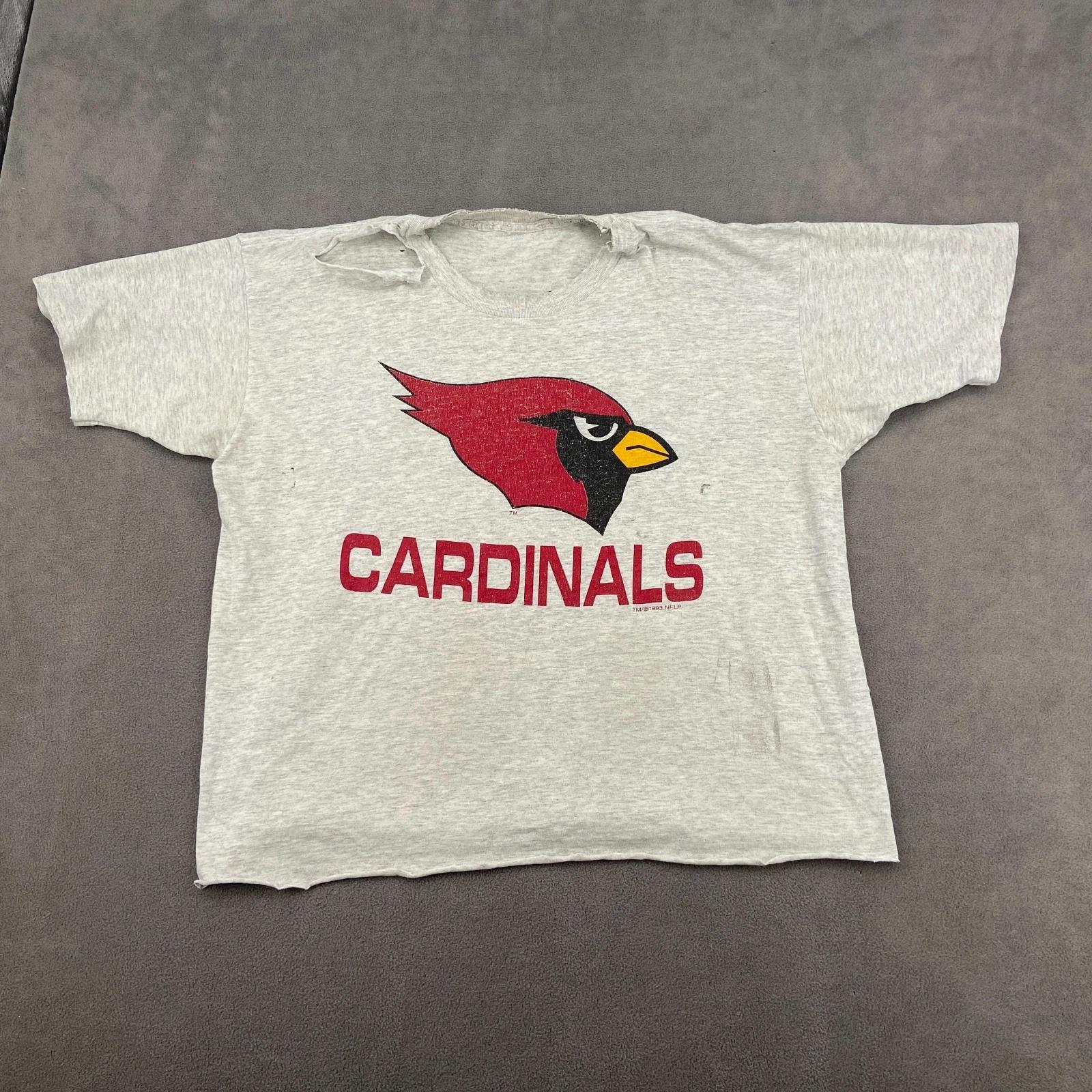 VTG 1993 Arizona Cardinals T Shirt Sz XL Heather Gray Football NFL Distressed L
