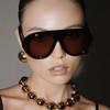 Women's 2024 High-End Frog-Shaped Beach Sunglasses - Fashionable, Simple, Influencer Style