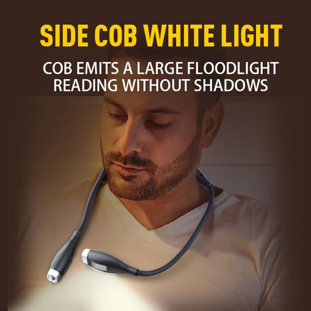 LED Reading Neck Light USB Rechargeable Book Lamp Flexible Arm Reading Book Light Read Neck Lamp Study Reading Night Light
