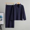 Women's Cable Knit POLO Collar Sweater & Skirt Set - Autumn/Winter 2025 Age-Reducing Style