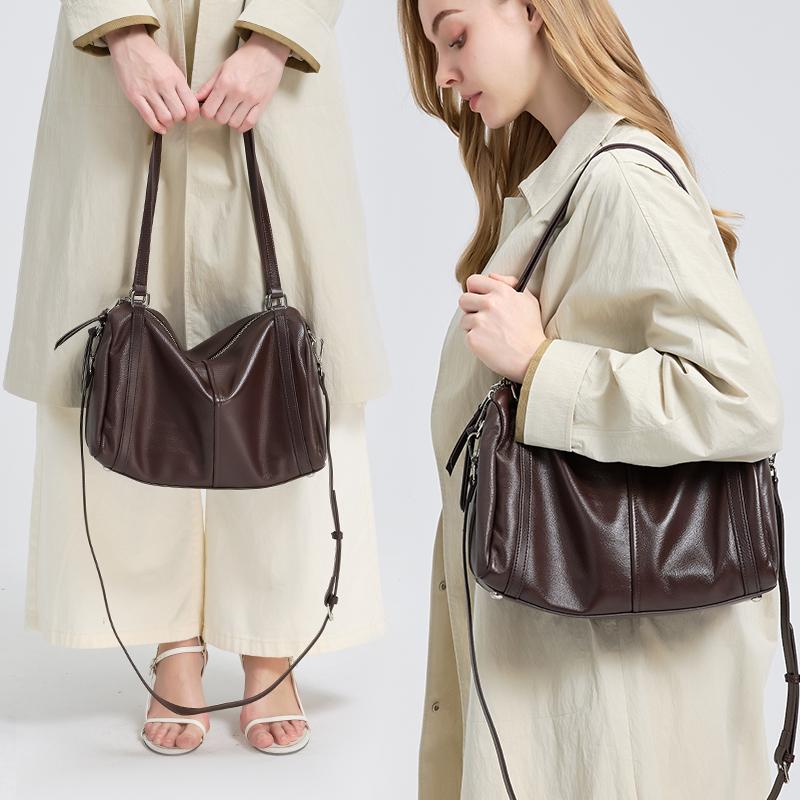 Women Retro Soft Cowhide Vintage Shoulder Bag Ladies Cow Genuine Leather Crossbody Bags Female Fashi Luxury Designer Handbags