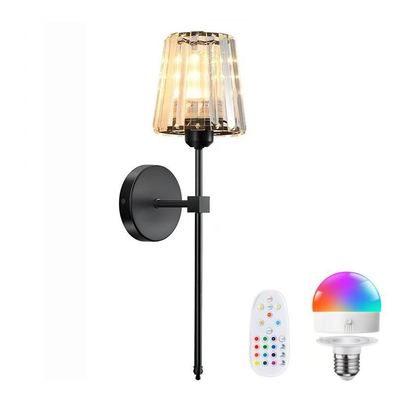 Wiederaufladbare RGB Fernbedienung Kristall Wandleuchte für Schlafzimmer & Wohnzimmer