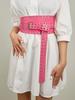 Row Buttonhole Double Extended Womens Waistband Elastic Decoration Dress
