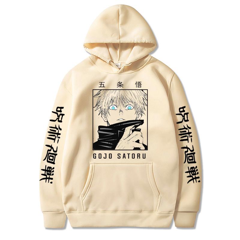Anime Jujutsu Kaisen Graphic Print Hoodies Vintage Oversized Hooded Sweatshirt Long Sleeves Soft Cotton Hoodie Men Women Clothes