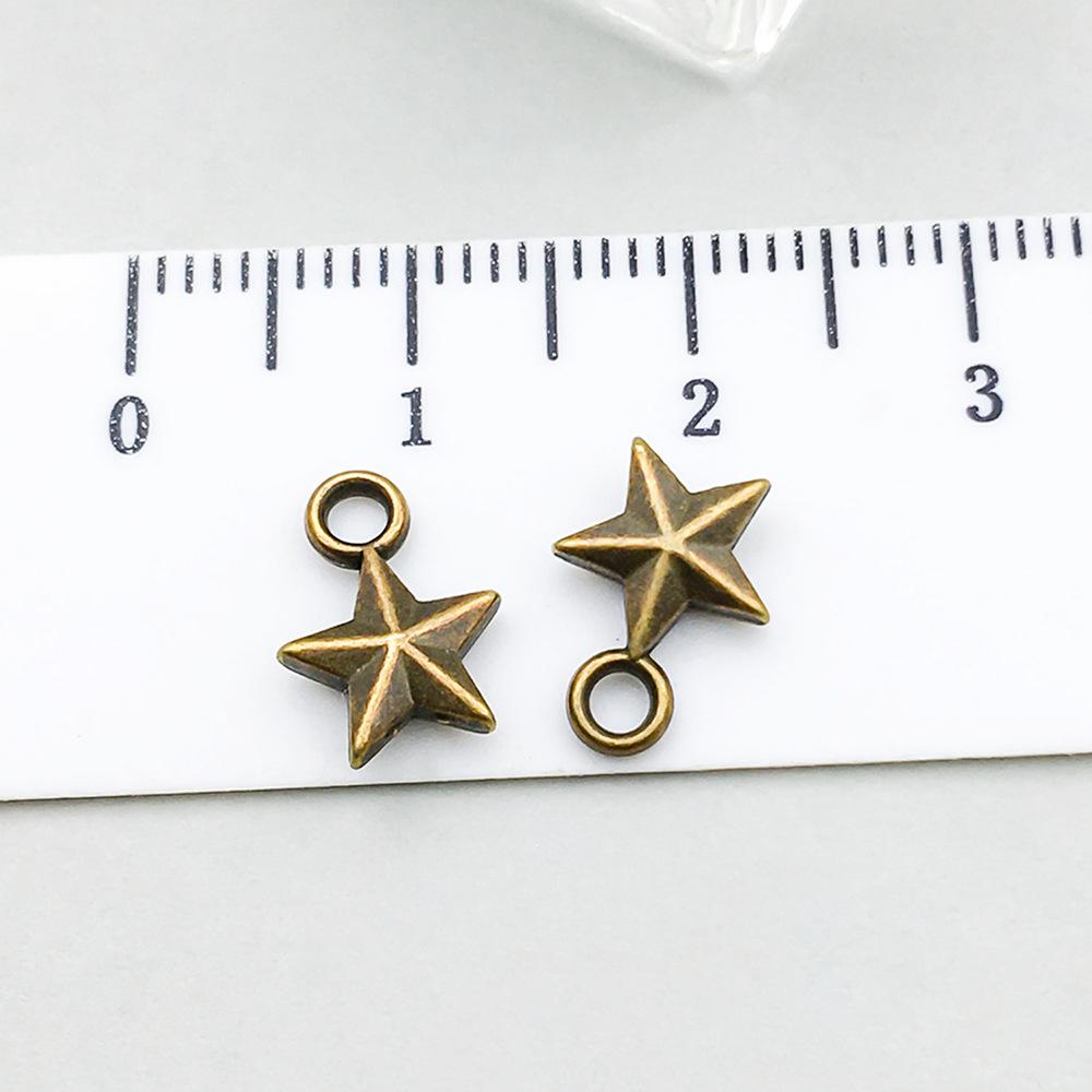 100-Piece Five-Color Alloy Sun, Moon, and Star Pendant Charms for DIY Jewelry