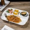 European Multi-Compartment Embossed Ceramic Plate for Breakfast & Fruit