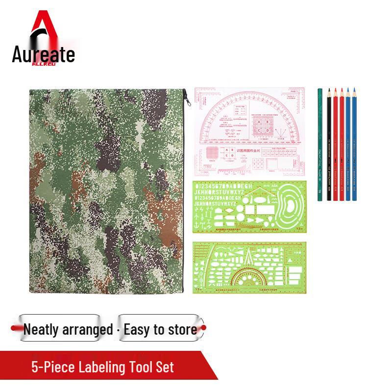 Auried Topographic Map Reading and Drawing Tool Kit