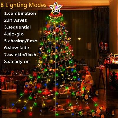LED Outdoor Christmas Tree Decorations Lights USB 2/3M Waterproof Fairy String Lights 8 Modes Indoor Yard Wedding Party Lighting