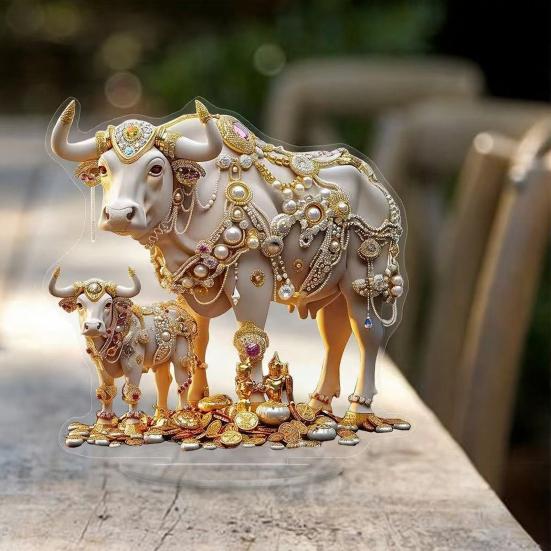 Acrylic Table Sign 2D Flat Fairy/Tree/Nativity Scene/Crow Desktop Ornament for Christmas Easter Home Office Shelf Tabletop Decor