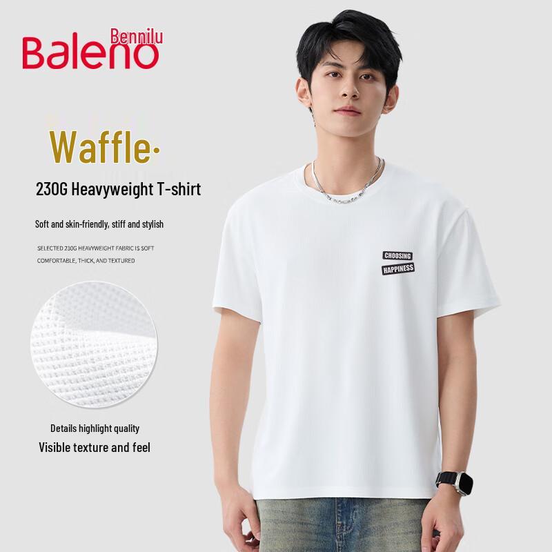 Baleno Men s Waffle Knit Loose Fit Short Sleeve T-Shirt M