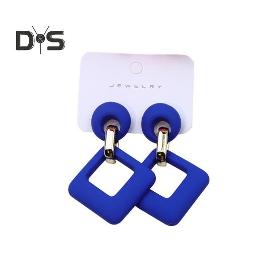 

1 пара серег-капель с геометрическим рисунком, квадратные полые серьги с дизайном, легкие, устойчивые к деформации ювелирные изделия, подарок для мамы, сестры, подруги королевский синий