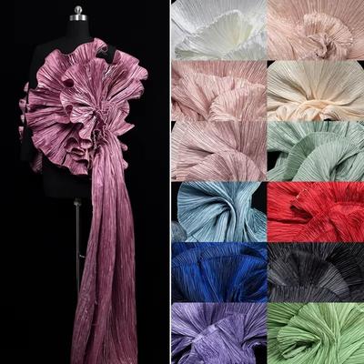 DIY Geschmiedeter Faltenstoff Heller Glanz Kleiner Knitterstoff Funktionskleidung