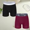 FINETOO 2Pcs Teenagers To Adults Parent-child Boyshort Simple Fashion Plus-size Shorts Men's Comfortable Underwear Elastic Waist