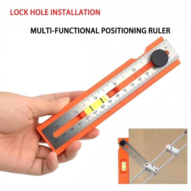 Rotatable Marking Ruler Woodworker Horizontal Mark Base with Blisters Multifunctional Positioning Ruler Measuring Tool