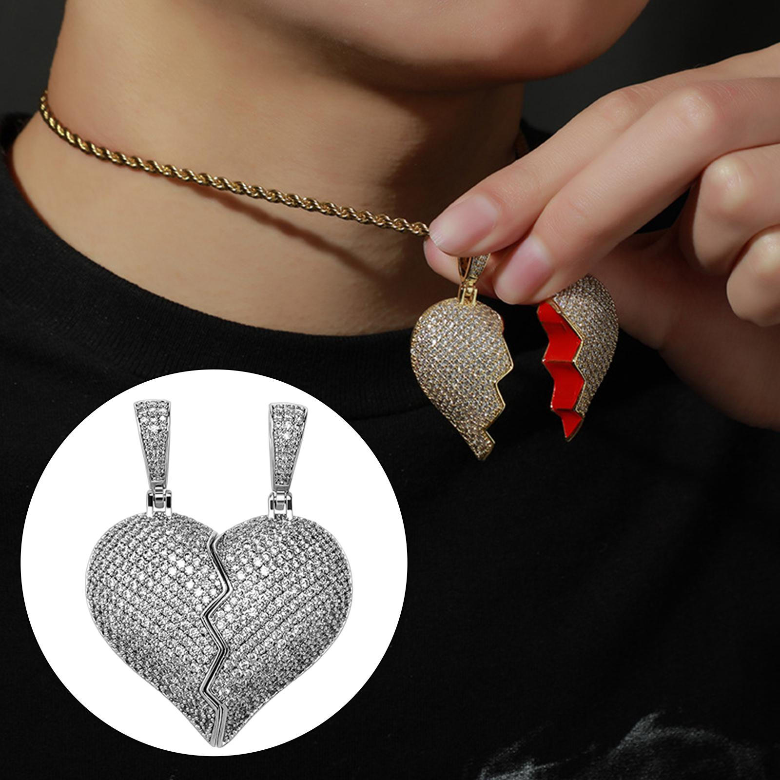 Парные ожерелья Магнит Простые подвески Ожерелья для пары Парень Девушка Мужчины Женщины Style A-Silver_54x41mm