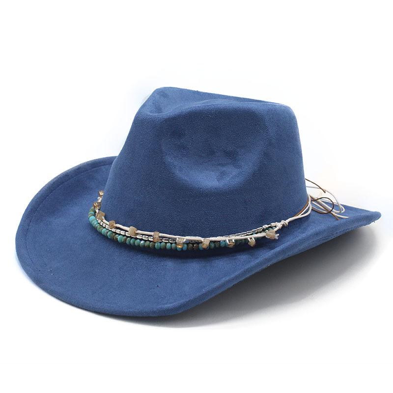 Premium Suede Retro Western Cowboy Felt Hat for Men and Women