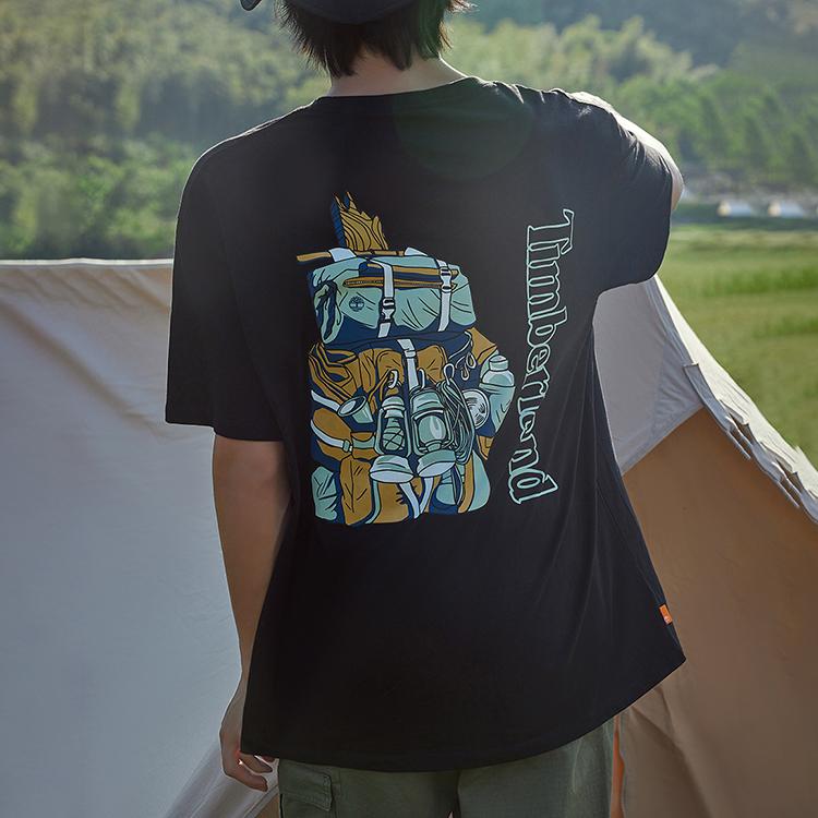 Timberland Cartoon Print Short Sleeve T-Shirt Men Tops Black A6CJP-001