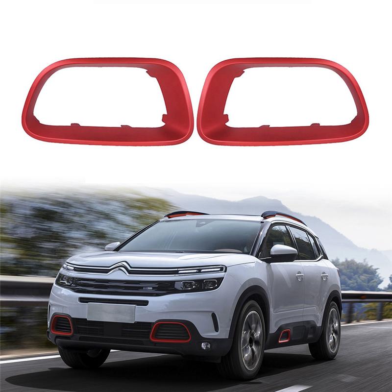 1 para Samochodowa Ramka Dekoracyjna Przedniego Zderzaka Angel Eyes Refit Dla Citroen C5 Aircross 9817829477 9817829377 Czerwony