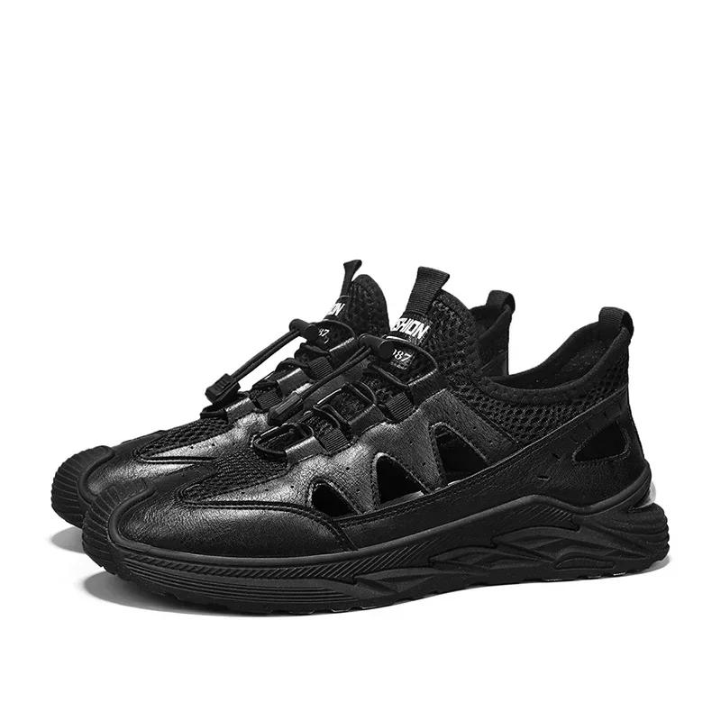 Fashion Summer Autumn Men's Mesh Casual Sneakers Breathable Sports Slippers for Men Lace-up Outdoor Male Non-slip Sneaker New Fashion