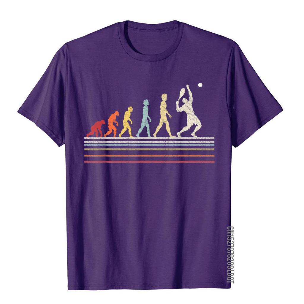 Funny Tennis Evolution Of Man Sport Retro Vintage Gift TShirt Youthful T Shirts For Men Cotton Tops  Tees Street Cheap