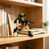 Tactical Action Figures 3D Printed Beauty Desktop Ornament, Mini Soldier Figurine, Miniature Equipment Female Figurine with Military Gear Design,