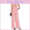 Women Sleeveless V Neck Backless Bandage Jumpsuit For Casual And Party Summer Elegance