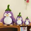 Transformable Penguin Eggplant Plush Toy - Cute Gift for Girls