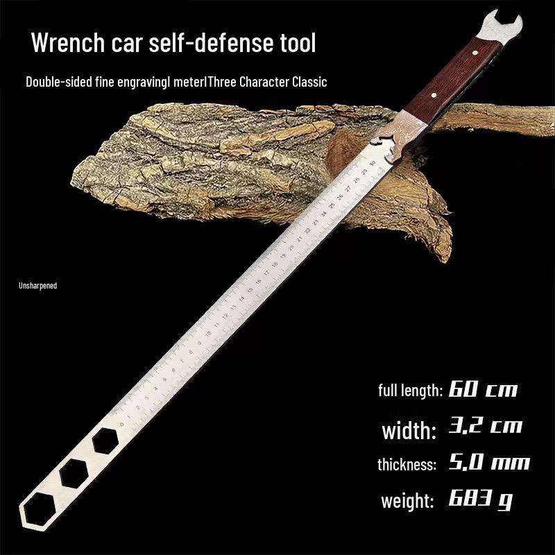Multifunctional 5mm Thickened Stainless Steel Ruler & Self-Defense Tool