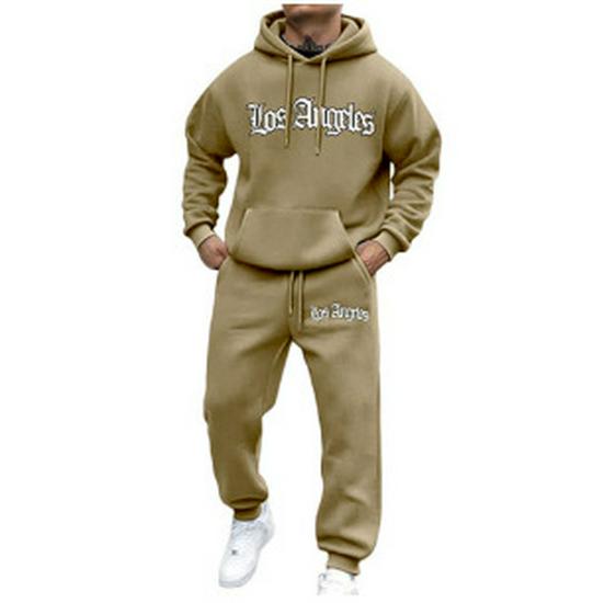 Trendy Hooded Letter Print Sweatshirt Set for Autumn/Winter