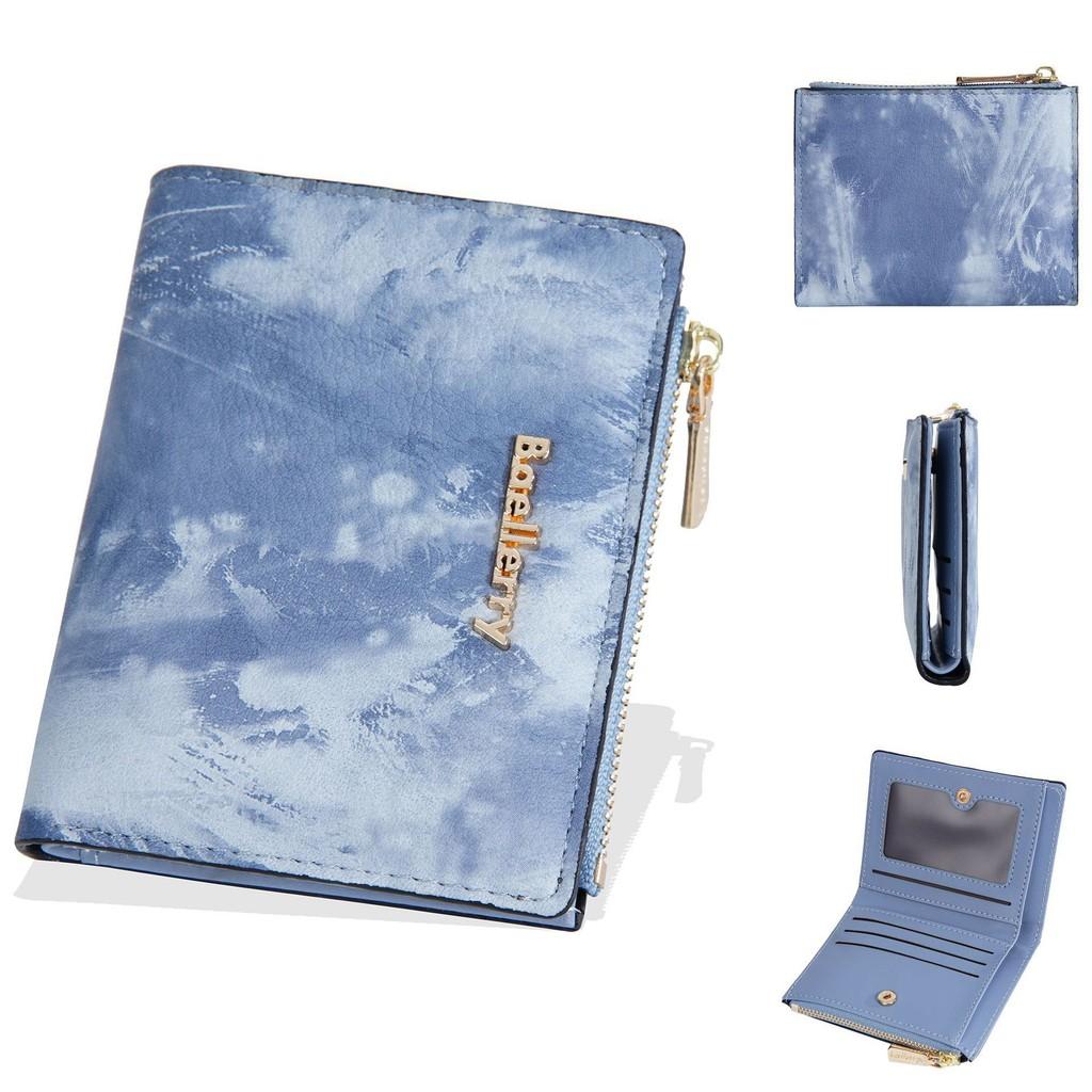 Fashion Short Wallet With Ink Wash Style And Antitheft Protection For Women