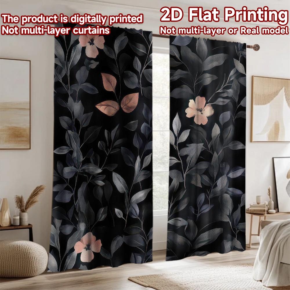 2D flat Photography Backdrop Background cloth Dark Floral Leaves 100% Polyester Festive Holiday Perfect for Suitable for