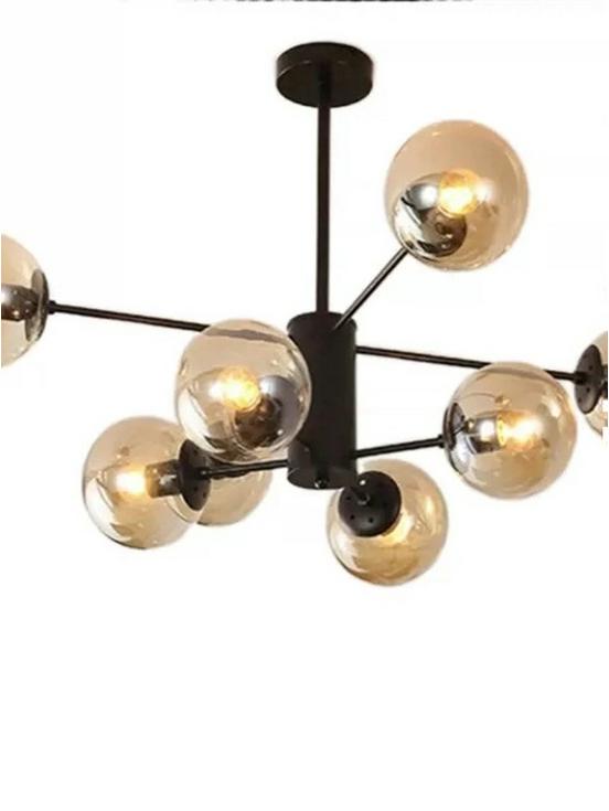 Amber Coffee Brown Glass Nordic Lampshade - Round Ball Ceiling Light Accessory