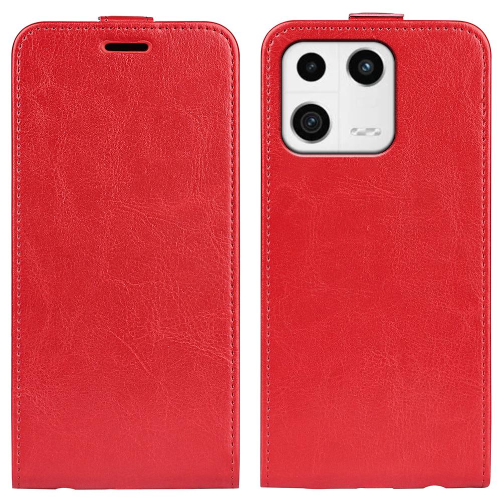 Cell Phone Cover For Xiaomi 13 5G,Vertical Flip Leather Crazy Horse Texture Protective Phone Case Card Holder