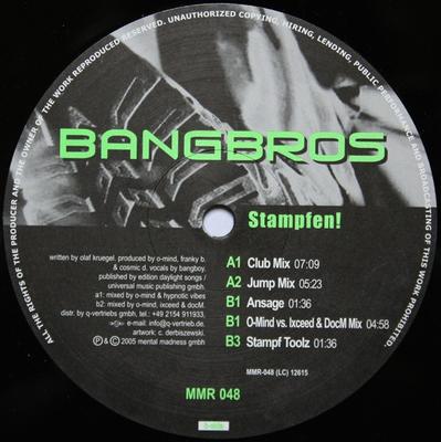 12inch Record BANGBROS - Stampfen MMR048 Mental Madness 2005 Germany Dance & Electronica Used